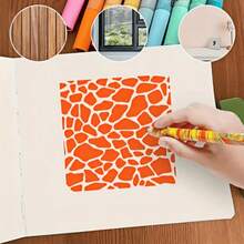 4/12 Khuôn nhựa tái sử dụng 6x6" dùng cho nghệ thuật tự làm, sổ lưu niệm và trang trí nhà cửa - Khuôn vẽ đa năng cho tường, sàn, gạch và vải bạt - sữa - Xem 4