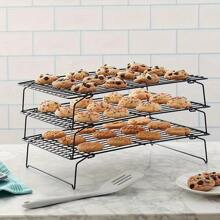1/3 Tier Cooling Rack, Suitable For Cookies, Cakes, Etc. - Quickly Cools Multiple Batches Of Cookies, Cake Layers Or Pastries, Black