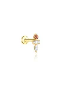 SereneSpark 1 pieza Pendientes de cartílago chapados en oro de 18K con plata de ley 925 y CZ multicolor, joyería hipoalergénica antioxidante para todas las partes de la oreja, adecuada para uso diario casual, oficina, boda, fiesta, citas y viajes de vacaciones, regalo ideal de cumpleaños y despedida de soltera para ella - Dorado - Ver 17