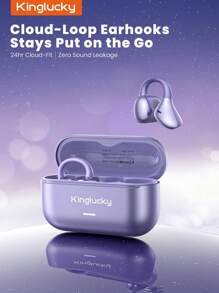 Kinglucky AirClip 开放式耳机佩戴舒适稳固，音效沉浸，50 小时超长电池续航时间，蓝牙 5.4 无线耳塞，轻巧且适合戴眼镜的夹式耳塞，适合通勤全天佩戴 - 均碼 - 查看 3