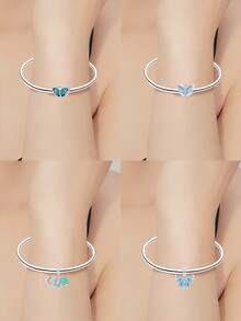 1pc Elegant 925 Silver Plated Colorful Zirconia & Enamel Butterfly, Clover DIY Bracelet Beads, Suitable For Girls/Mothers For Daily Wear, Summer, Carnival, Date, Anniversary