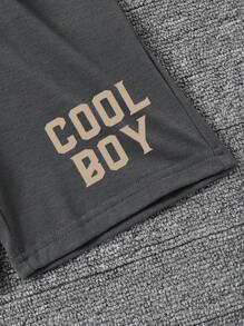 Tween Boy Cartoon Graphic Print Crew Neck Short Sleeve T-Shirt And Shorts Set