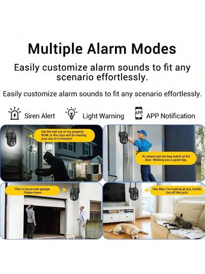 NEW 8MP 4K HD PTZ Wifi Camera Zwart Kam Pro Surveillance Cam 4X Digital Zoom Night Vision Human Detection Home Security Protection view 5