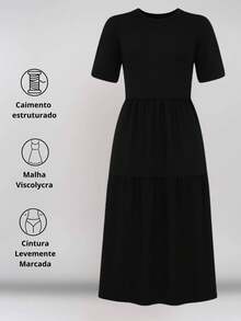 Milimetrica Comfortable Mesh Midi Dress Luxury Modest Fashion Evangelical - màu đen - Xem 8