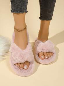 1 Pair Of Autumn And Winter Slippers For Women, Indoor Slippers, Open-Toe Slippers, House Slippers Women, Disposable Slippers For Guests, Bedroom Accessories, Suitable For Men And Women. Suitable For Interior, Bedroom, Living Room Wear, Travel Essentials