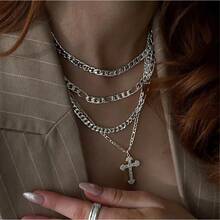 Cross Necklace For Women 14K Gold Plated Dainty Heart Cross Pendant Choker Simple  Cute Cross Diamond Necklace Faith Jewelry Religious Minimalist Gift2025 - Layered  Cross-sL - View 7