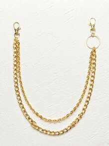 1件嘻哈朋克风金属链条腰带，时尚多层S型链条，适合夏季、秋季、万圣节等场合。 - 銀色 - 查看 3