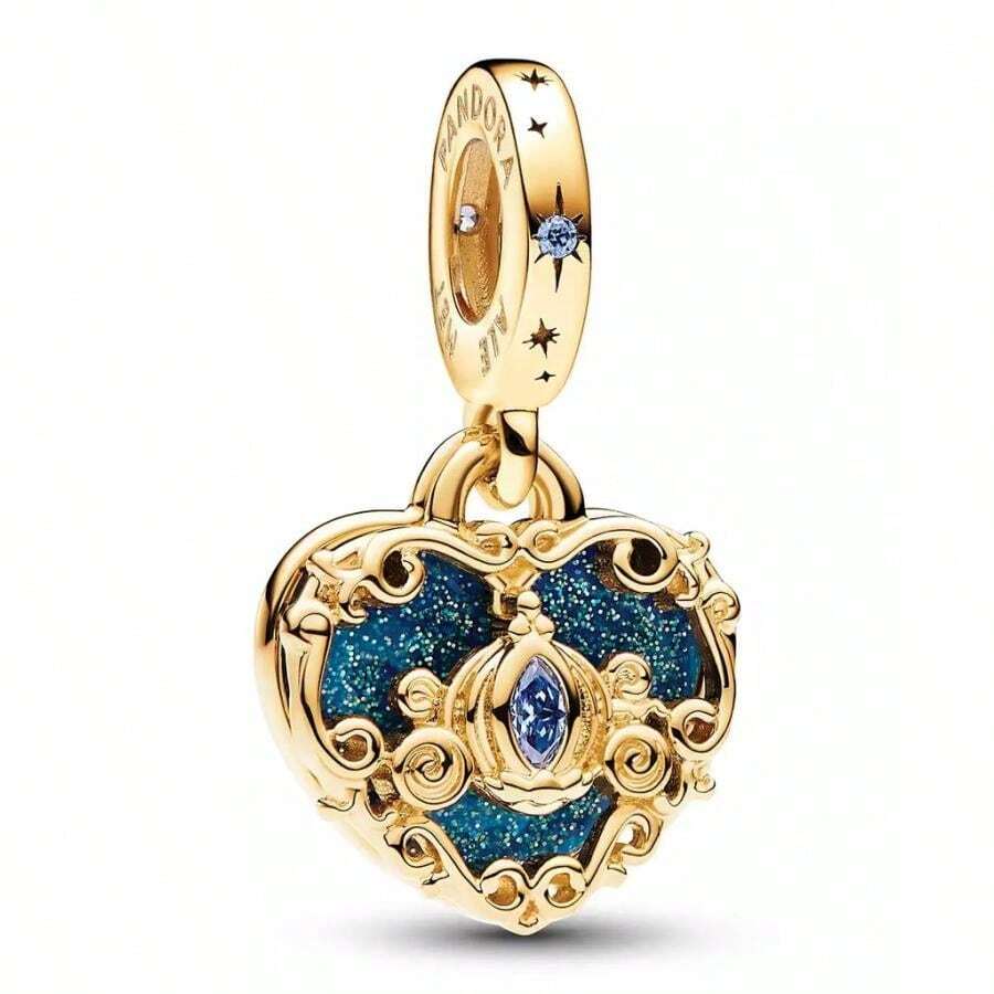 14K Gold-Plated   Heart Charm |  | Women Charm Bracelet - 藍色 - 查看 1