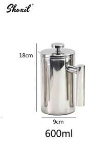 shoxil 1 件 304 不锈钢法压壶，双层手冲咖啡壶，泡茶壶，法压咖啡机，家庭和户外咖啡工具，适用于家庭、办公室、露营、旅行、下午茶 - 銀色 - 查看 14