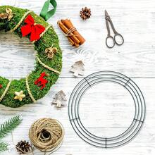 Pacote com 2 molduras de arame para guirlanda com 20 laços torcidos, anéis de metal para guirlanda para artesanato, porta da frente, Natal, Dia de Ação de Graças, Ano Novo, casamento, Dia dos Namorados, jardim, decoração para festa em casa