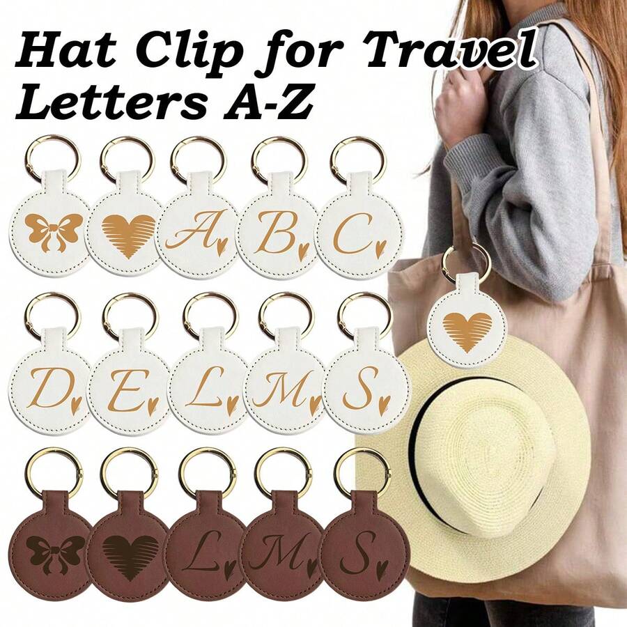 Cute Leather Hat Clip For Travel, Heart & Bow Design Bag Accessory To Hold Hats, Towels, Masks, Glasses, Outdoor Essential Gift For Women (8 Colors)