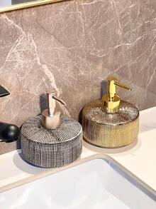 Luksusowa ceramiczna butelka z pozłacaną pompką, dozownik mydła w płynie do łazienki hotelowej, wielokrotnego użytku butelka na balsam do łazienki, pusta butelka na szampon i żel pod prysznic