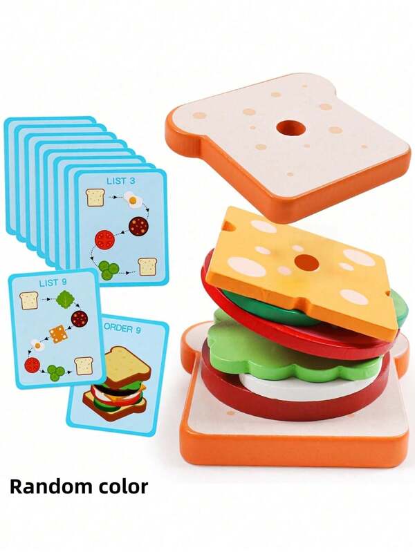 Wooden Sandwich Sorting Stacking Toys Educational Toys Fine Motor Toys For Christmas, Birthday Gifts