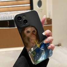 Funda de Teléfono con Patrón de Mono, Cubierta Protectora de Teléfono Linda, Accesorio de Teléfono Compatible con la Serie Protector de Pantalla - Multicolor - Ver 2