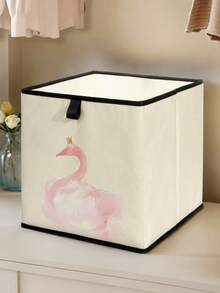 1pc Cartoon Animal Print Open Storage Box, Foldable Baby Diaper & Toy Organizer Basket, Nursery Storage Bin, Stackable Drawers, Durable Multi-Function Space-Saving Design For Home, Dorm, Household Organization, Under Bed Storage - Multicolor - View 6