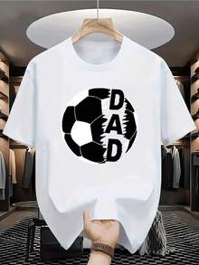 100% single-sided pure cotton T-shirt, soft, easy to breathe in summer, popular and trendy T-shirt recently, moisture wicking, printed with love football pattern, suitable for sports, outdoor travel and weekends T-shirt, the best gift choice - Blanco - Ver 1