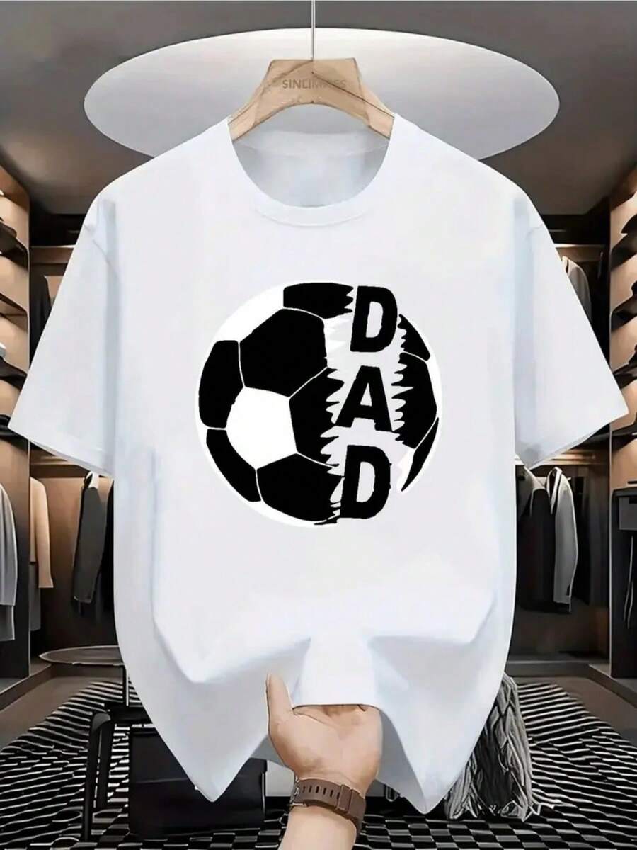 100% single-sided pure cotton T-shirt, soft, easy to breathe in summer, popular and trendy T-shirt recently, moisture wicking, printed with love football pattern, suitable for sports, outdoor travel and weekends T-shirt, the best gift choice - Blanco - Ver 1