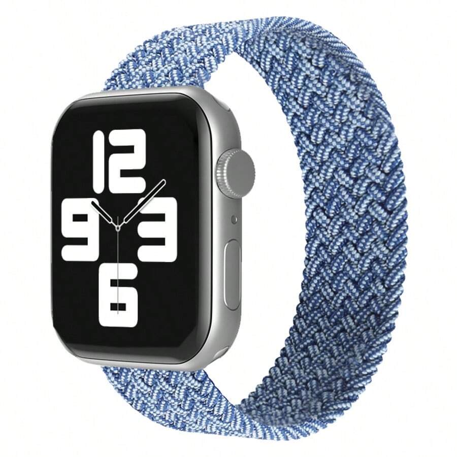 1pc Apple Single Loop Woven Nylon Watch Band, Soft Elastic Breathable Sports Strap Compatible With 38mm 40mm 41mm 42mm 44mm 45mm 49mm Ultra SE/Series 9/8/7/6/5/4/3/2/1, Rainbow