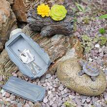Small Turtle Stone Storage Box, Realistic Key Safe Fake Stone Keychain Secret Compartment Outdoor Key Organizer Analog Key Hider - Nhiều màu - Xem 4