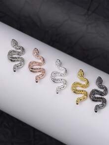 Phụ kiện trang trí móng tay hình rắn màu bạc, động vật rắn, phong cách gợi cảm Y2K, trang trí móng tay, thiết kế tự làm, 5/20/50/100 món, phụ kiện làm móng, đồ trang trí móng, đá quý làm móng - Bạc - Xem 9