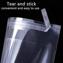 sealsuer 100pcs 2"-13" OPP Multi-Size Self-Adhesive Cellophane Bags, Reusable Resealable Gift Bags, Transparent Self-Adhesive Storage Bags For Pants, Shoes, Anniversary, Birthday, Wedding, Back To School Gifts, Jewelry Packaging Garment Bag Waterproof Bag Clothes Organizer Clothes Storage Clothes Bag Packing Cubes Travel Essentials - Clear - View 6