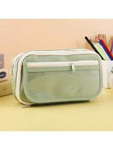 1pc New Panda 9 Grid Multi-Compartment Large Capacity Pencil Case, Various Styles Available, Reasonable Storage For Stationery, Suitable For Back To School Season - Multicolor - View 4