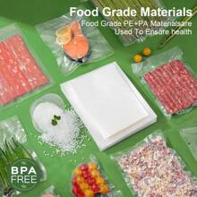 100 piezas Bolsas para selladora al vacío, reutilizables, bolsas para máquina de sellado al vacío, bolsas de embalaje al vacío, bolsas de sellado al vacío para conservación de alimentos, suministros de cocina para el hogar, para uso al aire libre, camping