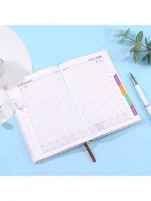 2026 Planner, 365 Days Daily Agenda Notebook, 1pc - 200 Sheets/400 Pages A5, Time Management Journal In English, Spanish, Portuguese