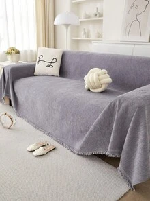 1pc Solid Color Pet Waterproof Sofa Slipcover, Anti-Cat Scratch Sofa Cover, Four Seasons Universal Couch Cover Sofa Towel Furniture Protector For Bedroom Office Living Room Home Decor - 淺灰色 - 查看 6