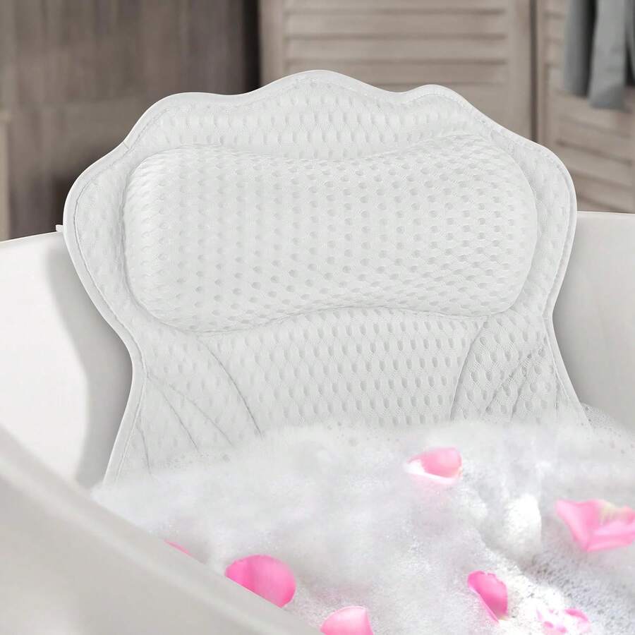 Ergonomic Luxury Bathtub Pillow With Head, Neck, Shoulder And Back Support, Bathtub Pillow Suitable For All Bathtub - White - View 1