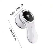 USB Powered Adjustable Electric Lint Remover - Powerful Motor, USB-C Fast Charging, Portable Fabric Shaver For Sweaters, Clothes, Furniture, Carpets, Bedding - Includes Cleaning Brush, Essential For Home & Travel Laundry - White & Rose Gold Decorative Design, Compact & Efficient, Stylish Storage Solution.