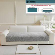 1 pieza Funda de sofá de estilo bohemio de felpa gruesa, con acolchado artesanal, antideslizante, universal para todas las estaciones, lavable a máquina, apta para mascotas, de tela de felpa suave - Perfectamente adecuada para la decoración del hogar en la sala de estar, dormitorio y oficina.