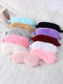 Maschera per gli occhi in colore unito e in morbido pile, comoda copertura per gli occhi per casa, riposo, viaggio, lavoro, maschera per il sonno che blocca la luce, adatta per autunno/inverno, scuola, ritorno a scuola, viaggio, elementi essenziali per il viaggio, elementi essenziali per la casa, maschera per gli occhi, maschera per il sonno