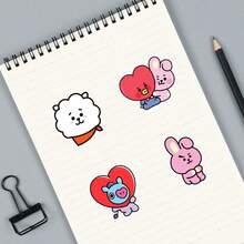50cute BT Stickers Cartoon Creative Q-Version Korean Big Head Stickers Waterproof Decorative Stickers
