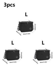 1pc/2pcs/3pcs Black Hand-Held Lunch Box Bag With Rice, Thickened Lunch Box, Insulated Meal Bag, Oxford Cloth Bento Bag, Office Worker Bento Bag - Black - View 16