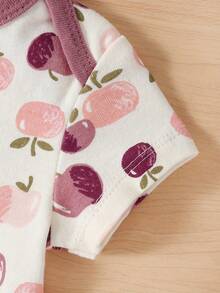 4pcs/Set Infant Short Sleeve Bodysuit 0-1 Year Old Baby Girl Cute  Set - Màu Hồng baby - Xem 5