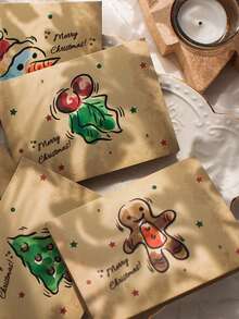 6pcsThis Retro Christmas Card Set Is Perfect For Business Declarations And Christmas Eve. The Simple And Fresh Greeting Cards Are Ideal For Giving As Gifts During Christmas Home Decor Christmas Decorations Room Decor Winter