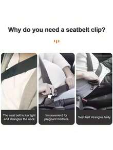 Car Seat Belt Adjuster 2 Packs - Strap Positioner Stops Neck Choking, Relieves Pain For Long Drives (Crash Tested ABS) - Black - View 8