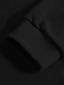 棉質女士上衣，落肩舒適衛衣，圓領超大運動衫，休閒，外出上衣，春秋兩季，垂感，柔軟透氣長袖上衣，百搭學院風，街頭服飾運動上衣女裝，早午餐女性服裝，女士節日服裝，藝術感 愛心圖案印花，黑色上衣 - 黑色1 - 查看 5