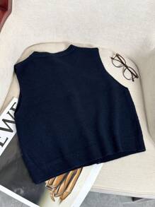 Wixra Autumn/Winter New Bow Embroidery Knitted Vest For Women, Sweet Colorful Button Sleeveless Sweater, Versatile Layering Piece