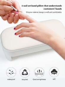 新款便携式真皮手枕，俄罗斯PU皮革美甲沙龙专用手枕，可拆卸腕托美甲工具，美甲师使用舒适 - 彩色 - 查看 4