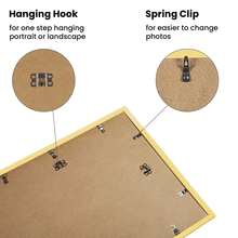 Modern Gold Picture Frame Set Of 5 – Plastic Gallery Wall Frames For 8x10, 11x14, 12x16,16x20&18x24  Photos – Lightweight Decorative Frames With Mats Or Full Display - 金色 - 查看 7