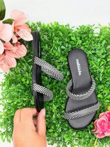 Girls' Flat Sandals, Slide Molekinha, Comfortable Youth - 索倫托黑 - 查看 2