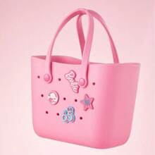 MINISO Barbie Sun Shine Series Perforated Lunch Bag (Pink) | The Charm Of Barbie Pink Arrives! With A Bright Pink Appearance, It Fully Shows Sweetness And Vitality, Perfectly Interpreting Barbie's Fashion Style. (1 PC) - Pink - View 3