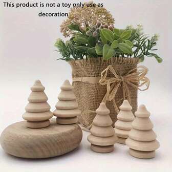 2025 Mini Wooden Christmas Tree Decor - DIY Craft Home Office Desk Ornament, Suitable For Living Room, Bedroom, Kitchen And Bathroom Decoration - Ideal Holiday Gift Set