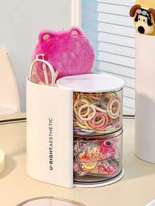 1 件儿童房旋转桌面收纳盒，2 层 3 隔层防尘发夹收纳盒 - 彩色 - 查看 6