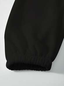 Customized Women's Sports Sweatpants - Customized Fleece And Thickened Pants, Add Your Text, Choose Font And Color, Sweatpants Customization, Custom Autumn And Winter Special Sports Pants, Design Your Own Personalized Pants As A Gift For Girlfriend, Family, Yourself, Anniversary, Festival, Etc. Customized Gifts, Customized Pants, Customized Text Pants, Women's Pants - Black - View 6