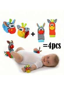 新生儿礼品套装玩具，为婴幼儿带来欢乐，万圣节、圣诞节和感恩节礼物，可爱的毛绒动物和摇铃袜子