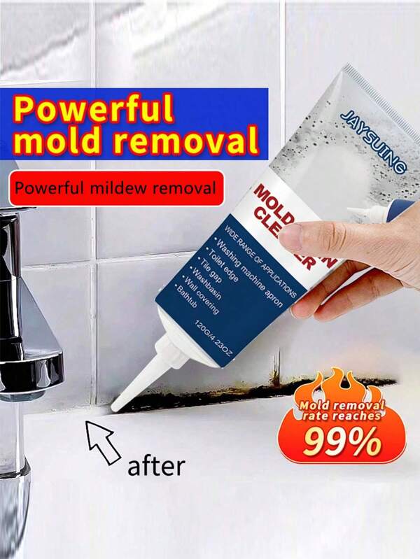 JAYSUING 2/1pc Anti-Mildew Cleaning Gel, Used To Remove Mold In Kitchens, Bathrooms, Refrigerator Gaskets, Washing Machines, Countertops, Walls, Etc., Gifts For Family And Friends Renovate Discolored Grout,Beautify Tile Grout,(New And Old Models Are Sent Randomly)