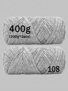 1/2 piezas Hilo de camiseta premium - 200g/pieza Hilo elástico de alta calidad, hilo de poliéster suave y elástico para proyectos de ganchillo vibrantes, ideal para decoración del hogar, manualidades DIY como tejido DIY, proyectos de ganchillo, bolsos tejidos a mano, cestas, mantas, alfombras, zapatos, pantuflas, cojines y muñecas, hilo multicolor | Hilo de poliéster | Hilo acrílico | Accesorios de tejido